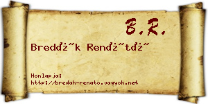 Bredák Renátó névjegykártya